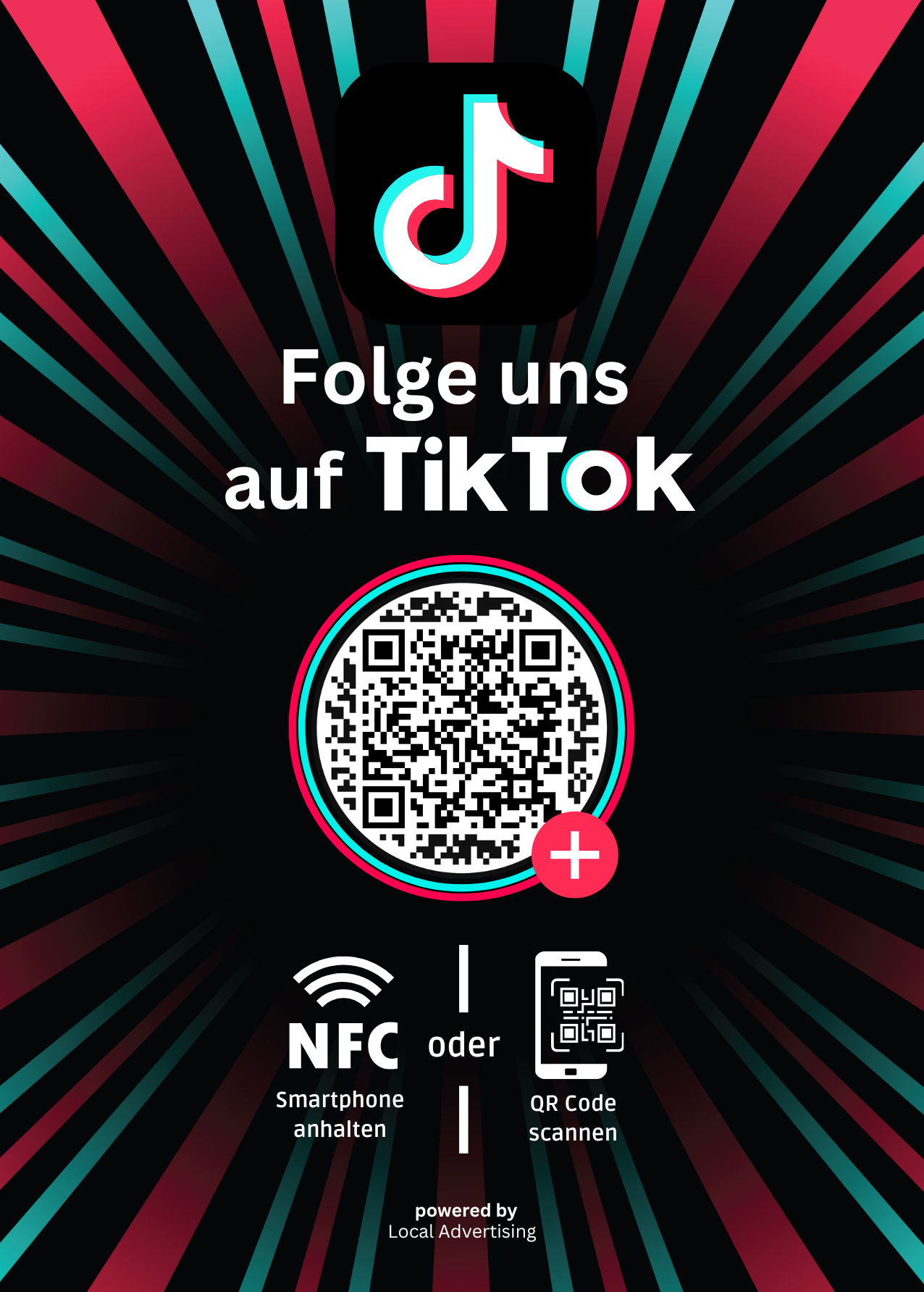 Schwarz - Aufsteller für mehr Follower auf TikTok